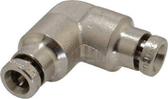 Norgren - 5/32" Outside Diam, Nickel Plated Brass Push-to-Connect Tube Union Elbow - 260 Max psi, Tube to Tube Connection - Americas Industrial Supply