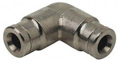 Norgren - 1/8" Outside Diam, Nickel Plated Brass Push-to-Connect Tube Union Elbow - 260 Max psi, Tube to Tube Connection - Americas Industrial Supply