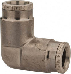Norgren - 5/16" Outside Diam, Nickel Plated Brass Push-to-Connect Tube Union Elbow - 260 Max psi, Tube to Tube Connection - Americas Industrial Supply