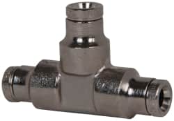 Norgren - 5/32" Outside Diam, Nickel Plated Brass Push-to-Connect Tube Union Tee - 260 Max psi, Tube to Tube Connection - Americas Industrial Supply