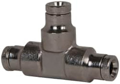 Norgren - 5/32" Outside Diam, Nickel Plated Brass Push-to-Connect Tube Union Tee - 260 Max psi, Tube to Tube Connection - Americas Industrial Supply