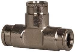 Norgren - 5/16" Outside Diam, Nickel Plated Brass Push-to-Connect Tube Union Tee - 260 Max psi, Tube to Tube Connection - Americas Industrial Supply