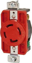 Cooper Wiring Devices - 250 VAC, 30 Amp, L15-30R NEMA, Isolated Ground Receptacle - 3 Poles, 4 Wire, Female End, Orange - Americas Industrial Supply