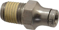 Norgren - 1/16 NPTF, Nickel Plated Brass Push-to-Connect Tube Male Connector - 260 Max psi, Tube to Male NPT Connection - Americas Industrial Supply