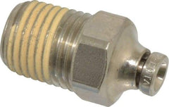 Norgren - 5/32" Tube OD, 1/4 NPTF Nickel Plated Brass Push-to-Connect Tube Male Connector - Tube to Male NPT Connection, 260 Max psi - Americas Industrial Supply