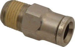 Norgren - 1/8 NPTF, Nickel Plated Brass Push-to-Connect Tube Male Connector - 260 Max psi, Tube to Male NPT Connection - Americas Industrial Supply