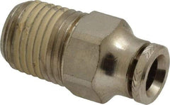 Norgren - 1/4 NPTF, Nickel Plated Brass Push-to-Connect Tube Male Connector - 260 Max psi, Tube to Male NPT Connection - Americas Industrial Supply