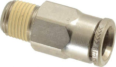Norgren - 5/16" Tube OD, 1/8 NPTF Nickel Plated Brass Push-to-Connect Tube Male Connector - Tube to Male NPT Connection, 260 Max psi - Americas Industrial Supply