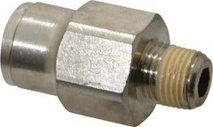 Norgren - 1/8 NPTF, Nickel Plated Brass Push-to-Connect Tube Male Connector - 260 Max psi, Tube to Male NPT Connection - Americas Industrial Supply