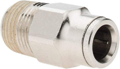 Norgren - 3/8 NPTF, Nickel Plated Brass Push-to-Connect Tube Male Connector - 260 Max psi, Tube to Male NPT Connection - Americas Industrial Supply