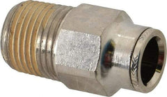 Norgren - 1/2 NPTF, Nickel Plated Brass Push-to-Connect Tube Male Connector - 260 Max psi, Tube to Male NPT Connection - Americas Industrial Supply