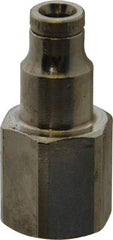 Norgren - 1/8 NPTF, Nickel Plated Brass Push-to-Connect Tube Female Connector - 260 Max psi, Tube to Male NPT Connection - Americas Industrial Supply