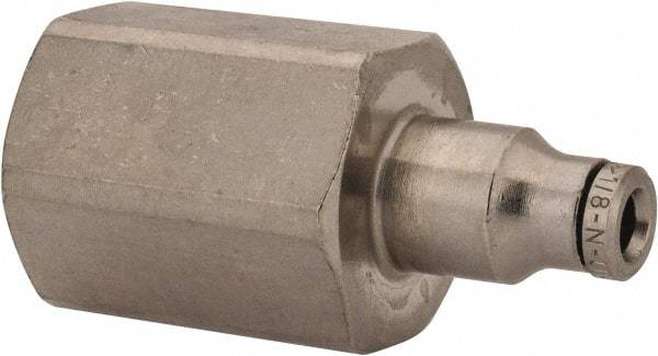 Norgren - 1/4 NPTF, Nickel Plated Brass Push-to-Connect Tube Female Connector - 260 Max psi, Tube to Male NPT Connection - Americas Industrial Supply