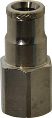 Norgren - 1/8 NPTF, Nickel Plated Brass Push-to-Connect Tube Female Connector - 260 Max psi, Tube to Male NPT Connection - Americas Industrial Supply
