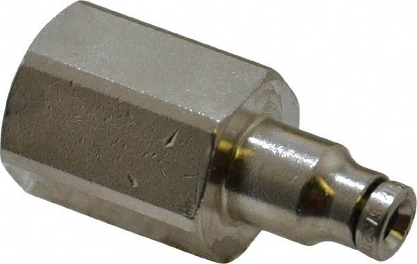 Norgren - 1/4 NPTF, Nickel Plated Brass Push-to-Connect Tube Female Connector - 260 Max psi, Tube to Male NPT Connection - Americas Industrial Supply
