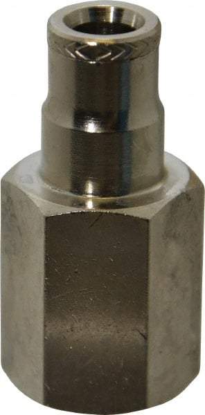 Norgren - 1/4 NPTF, Nickel Plated Brass Push-to-Connect Tube Female Connector - 260 Max psi, Tube to Male NPT Connection - Americas Industrial Supply