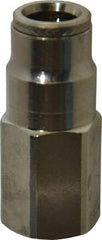 Norgren - 1/4 NPTF, Nickel Plated Brass Push-to-Connect Tube Female Connector - 260 Max psi, Tube to Male NPT Connection - Americas Industrial Supply
