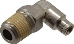 Norgren - 1/4 NPTF, Nickel Plated Brass Push-to-Connect Tube Male Swivel Elbow - 260 Max psi, Tube to Male NPT Connection - Americas Industrial Supply