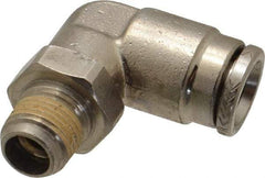 Norgren - 1/8 NPTF, Nickel Plated Brass Push-to-Connect Tube Male Swivel Elbow - 260 Max psi, Tube to Male NPT Connection - Americas Industrial Supply