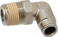 Norgren - 1/2 NPTF, Nickel Plated Brass Push-to-Connect Tube Male Swivel Elbow - 260 Max psi, Tube to Male NPT Connection - Americas Industrial Supply