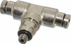 Norgren - 10-32 UNF, Nickel Plated Brass Push-to-Connect Tube Male Swivel Branch Tee - 260 Max psi, Tube to Male UNF Connection - Americas Industrial Supply