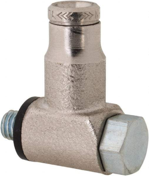 Norgren - 1/4 NPTF, Nickel Plated Brass Push-to-Connect Tube Male Swivel Branch Tee - 260 Max psi, Tube to Male NPT Connection - Americas Industrial Supply