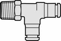 Norgren - 10-32 UNF, Nickel Plated Brass Push-to-Connect Male Swivel Run Tee - 260 Max psi, Tube to Male UNF Connection - Americas Industrial Supply