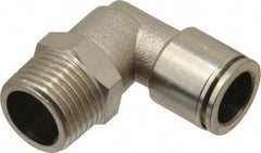 Norgren - 1/4 NPTF, Nickel Plated Brass Push-to-Connect Tube Banjo Elbow - 260 Max psi, Tube to Male Connection - Americas Industrial Supply