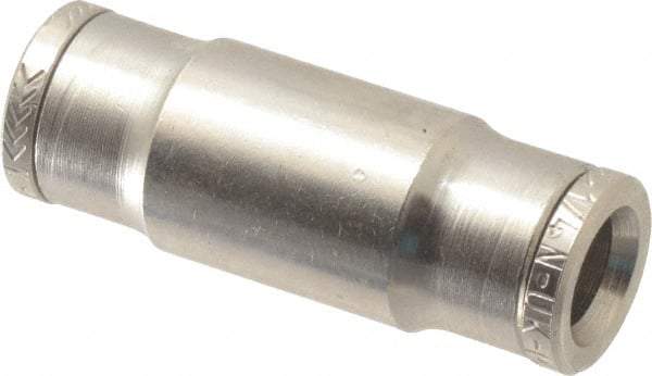 Norgren - 1/4" Outside Diam, Nickel Plated Brass Push-to-Connect Tube Conversion Union - 260 Max psi, Tube to Tube Connection - Americas Industrial Supply