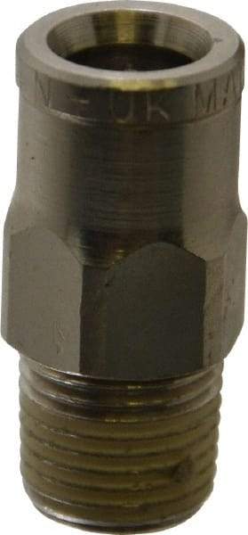 Norgren - 1/4" Outside Diam, 1/8 BSPT, Nickel Plated Brass Push-to-Connect Tube Male Connector - 260 Max psi, Tube to Male Connection - Americas Industrial Supply