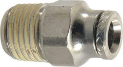 Norgren - 1/4" Outside Diam, 1/4 BSPT, Nickel Plated Brass Push-to-Connect Tube Male Connector - 260 Max psi, Tube to Male Connection - Americas Industrial Supply