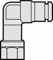 Norgren - 1/8" Outside Diam, 1/8 NPTF, Nickel Plated Brass Push-to-Connect Tube Female Swivel Elbow - 260 Max psi, Tube to Female NPT Connection - Americas Industrial Supply