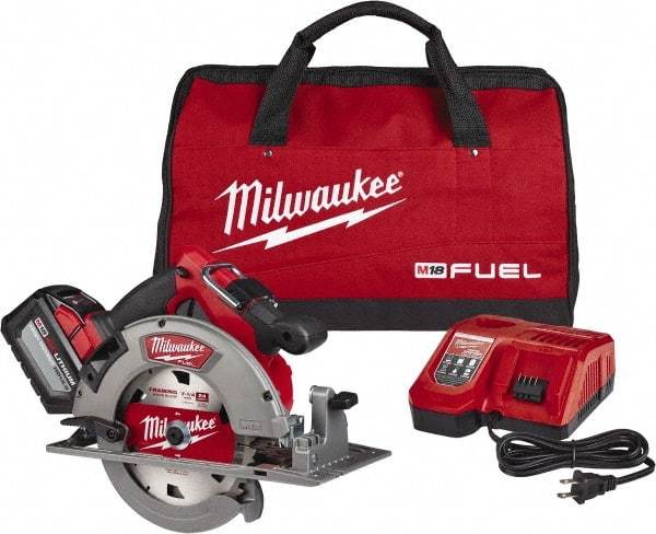 Milwaukee Tool - 18 Volt, 7-1/4" Blade, Cordless Circular Saw - 5,800 RPM, 1 Lithium-Ion Battery Included - Americas Industrial Supply