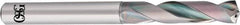 OSG - 14.9mm 140° Spiral Flute Solid Carbide Screw Machine Drill Bit - EgiAs Finish, Right Hand Cut, 75mm Flute Length, 140mm OAL, Straight Shank, Through Coolant - Americas Industrial Supply