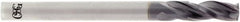 OSG - 1/4" 180° Spiral Flute Solid Carbide Screw Machine Drill Bit - TiAlN Finish, Right Hand Cut, 1/2" Flute Length, 1-1/2" OAL, Straight Shank - Americas Industrial Supply
