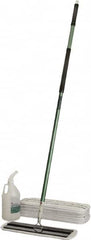 Ability One - 55" Long x 6" Wide Microfiber Dust Flat Mop - Hook & Loop, Green, Looped Head, Launderable - Americas Industrial Supply