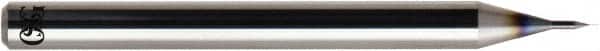 OSG - 0.08mm, 120° Point, Solid Carbide Micro Drill Bit - 38mm OAL, 0.88mm Flute Length, 1/8" Shank Diam, Series 5325 - Americas Industrial Supply