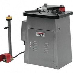 Jet - 7-3/4 x 7-3/4" Notching Dimension, Metal Notcher - 50" Stroke, 4mm Max Mild Steel Capacity, 9 Ton Load Capacity, 27-1/2" Table Width x 23-3/4" Table Depth - Americas Industrial Supply