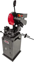 Jet - 13-1/2" Blade Diam, Straight/Miter Chop & Cut-Off Saw - 3 Phase, 3,450 RPM, 5 hp, 230/460 Volts, 4-7/8" Capacity in Solids at 90°, 3-1/8" Capacity in Solids at 45°, 4-1/8" Capacity in Pipe at 45° - Americas Industrial Supply