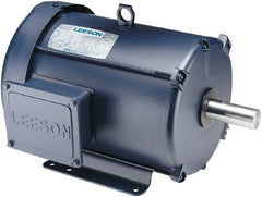 Leeson - 3 Max hp, 1,800 Max RPM, Premium Efficient Electric AC DC Motor - 230/460 V Input, Three Phase, 182T Frame, Rigid Base Mount, TEFC Enclosure - Americas Industrial Supply