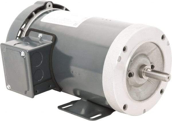 Leeson - 1 Max hp, 1,800 Max RPM, Premium Efficient Electric AC DC Motor - 230/460 V Input, Three Phase, 56C Frame, C-Face with Base Mount, TEFC Enclosure - Americas Industrial Supply