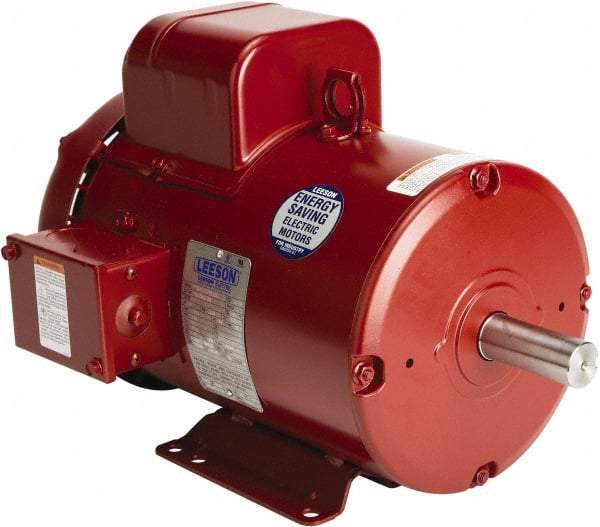 Leeson - 5 Max hp, 1,800 Max RPM, Electric AC DC Motor - 230 V Input, Single Phase, 184T Frame, Rigid Base Mount, TEFC Enclosure - Americas Industrial Supply