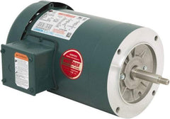 Leeson - 1-1/2 Max hp, 3,600 Max RPM, Premium Efficient Electric AC DC Motor - 230/460 V Input, Three Phase, 56J Frame, C-Face Mount, TEFC Enclosure - Americas Industrial Supply