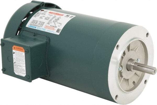 Leeson - 3 Max hp, 3,600 Max RPM, Premium Efficient Electric AC DC Motor - 230/460 V Input, Three Phase, 56C Frame, C-Face Mount, TEFC Enclosure - Americas Industrial Supply