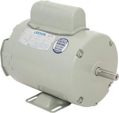 Leeson - 1-1/2 Max hp, 3,450 Max RPM, Fan Duty Electric AC DC Motor - 115/230 V Input, Single Phase, 56Z Frame, 5/8" Shaft Diam, Rigid Base Mount, TEAO Enclosure - Americas Industrial Supply