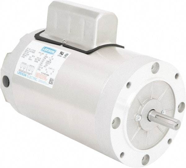 Leeson - 2 Max hp, 1,740 Max RPM, Electric AC DC Motor - 115/208-230 V Input, Single Phase, 56C Frame, C-Face Mount, TENV Enclosure - Americas Industrial Supply