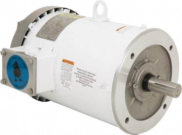 Leeson - 3 Max hp, 1,800 Max RPM, Premium Efficient Electric AC DC Motor - 230/460 V Input, Three Phase, 182TC Frame, 1-1/8" Shaft Diam, C-Face Mount, TEFC Enclosure - Americas Industrial Supply