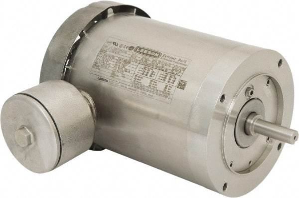 Leeson - 1 Max hp, 1,800 Max RPM, Premium Efficient Electric AC DC Motor - 230/460 V Input, Three Phase, 56C Frame, C-Face Mount, TEFC Enclosure - Americas Industrial Supply