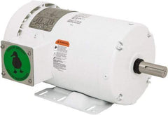 Leeson - 2 Max hp, 1,800 Max RPM, Premium Efficient Electric AC DC Motor - 230/460 V Input, Three Phase, 145T Frame, Rigid Base Mount, TEFC Enclosure - Americas Industrial Supply