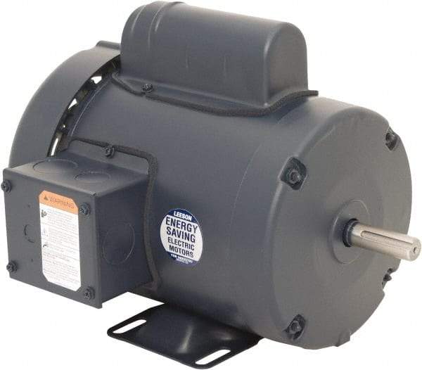 Leeson - 1/2 Max hp, 1,200 Max RPM, Capacitor Start Electric AC DC Motor - 115/230 V Input, Single Phase, 56 Frame, 5/8" Shaft Diam, Rigid Base Mount, TEFC Enclosure - Americas Industrial Supply